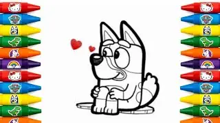 Drawing for Kids | Bluey Coloring Drawing Tutorial