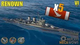 Battleship Renown 5 Kills & 184k Damage | World of Warships Gameplay