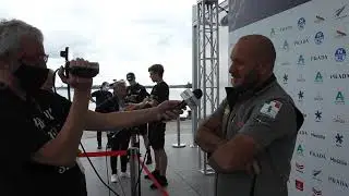 Italian journalist interview our Max Sirena at the post conference interview