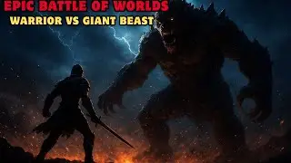 Epic Battle of Worlds &ndash; Warrior vs Giant Beast  Cinematic Sci Fi Fantasy Story Explained