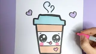 Kawaii Kaffee Getr&auml;nk malen-  Kawaii Bilder zum Nachmalen