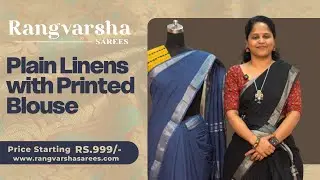 Cotton Linen Sarees-Rangvarsha Sarees-Plain linen sarees with printed cotton blouse-5th October 2025