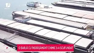 Pericol de poluare pe Dunăre. O barjă cu &icirc;ngrășăm&acirc;nt chimic s-a scufundat