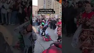 Canada Indigenous people showing solidarity with Palestine 🇵🇸. #freepalestine