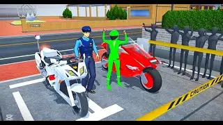 Super Bike vs police bike race | sakura school simulator | Police man vs rider |  sakura game |part1