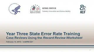 Error Rate Review Training for Year 3 States: A Record Review Worksheet Session Just For You!