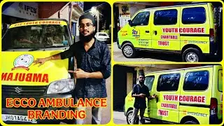 ECCO CAR AMBULANCE BRANDING ||  CAR ADVERTISING WORK || CAR DESIGN VINYL STICKER. #branding 