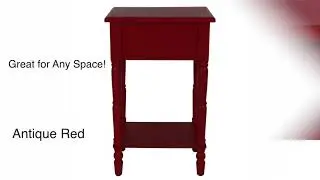 D&eacute;cor Therapy Bailey Bead board 1-Drawer Accent Table, 14x17x26.5, Antique Red Reviews