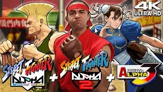 STREET FIGHTER ALPHA 1, 2 E 3 PC 4K! CHUN-LI, RYU E KEN? A SAGA!