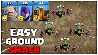 Как получить 3 звезды на любой базе с Golem Witch Earthquake TH17 | Clash of Clans