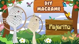 DIY macrame adorable suspensión con forma de pajarito 