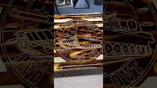 American Flag Challenge coin #CNC #Epoxy Flag with Clock