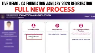 Live Demo : - CA FOUNDATION JANUARY 2026 REGISTRATION PROCESS | How to Register CA Foundation Course