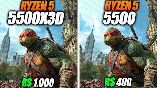 RYZEN 5 5500 vs RYZEN 5 5500X3D — MAIS DE 200 FPS DE DIFERENÇA! ISSO É INSANO
