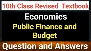 Economic - Public Finance and Budget 10th class notes #10th class economics notes in English medium