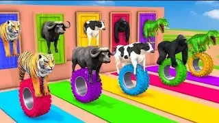 Cow Mammoth Elephant Gorilla Lion Hippo Guess The Right Key ESCAPE ROOM CHALLENGE Animals Cage Game