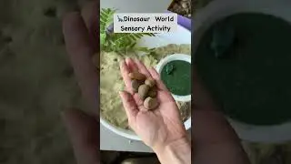Toddler dinosaur sensory activity. Small world activities for kids.
