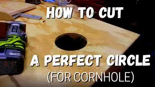 Simple Cornhole Hole Jig for cutting the hole in your cornhole board.
