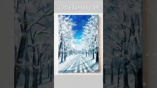 Easy Winter Painting for beginners #shorts #art #acrylicpainting