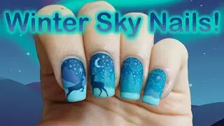 Winter Sky Nail Stamping Tutorial