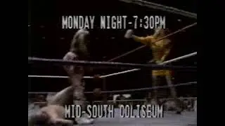 Memphis Wrestling - Mid-South Coliseum - Lawler & Bill Dundee - Austin Idol & Eddie Gilbert #memphis