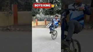 Girls🤣 vs Boys🤴🏻 cycle stunt competition challenge #viral #funny #video #shortsyoutube #suscribe