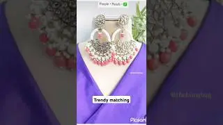 purple dress matching earring colour combination earring #shorts #new #jewellery