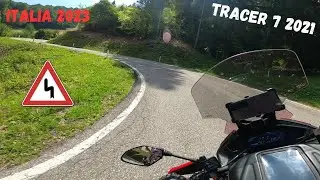 Beautiful curvy uphill road in Italia - Yamaha Tracer 7 QUICKSHIFTER