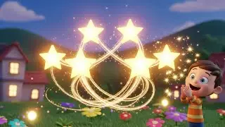 Five Sleepy Paper Stars Playing Hide & See | Nursery Rhymes for Kids & Baby Songs