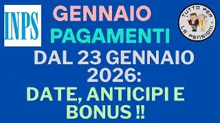 INPS UFFICIALE: VIA AI PAGAMENTI DAL 23 GENNAIO 2026: DATE, ANTICIPI E BONUS !!