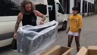 Roman & Eugene from Jinjer Unboxing New Tour Equipment