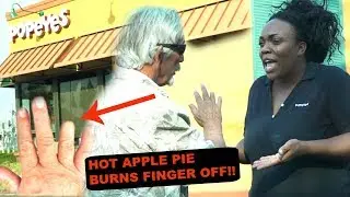 MAN EATS POPEYES HOT APPLE PIE - MELTS HIS FINGER OFF!