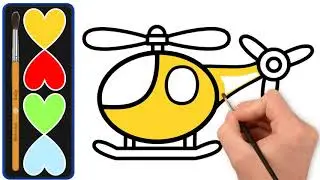 LEARN DRAWING AND COLORING HELICOPTER TOY FOR CUTE TODDLERS 👶
