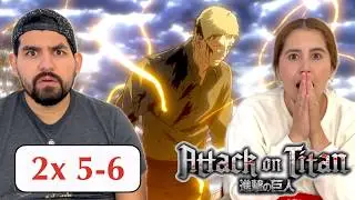 MI ESPOSA REACCIONA POR PRIMERA VEZ A Attack on Titan capitulo 2x 5-6