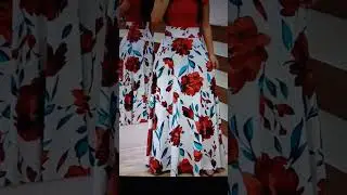 2023 European and American style flower print color matching short sleeved  #women #dress #flower