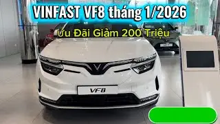 Gi&aacute; xe vinfast VF8 th&aacute;ng 1/2026 ưu đ&atilde;i giảm l&ecirc;n đến 200 triệu, tặng nhiều qu&agrave; khi mua xe 