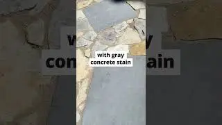 DIY Natural Stone Fire Pit Upgrade - See the Transformation 🔥 #concretestain #decorativeconcrete