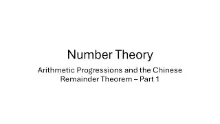 Progressions - Part 1