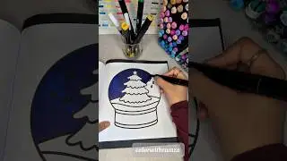 snow globe coloring | colour with me ASMR coloring | cozy winter coloring book