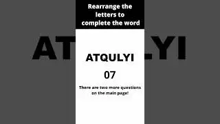Word Rearrangement Quiz! Try One Question Vol.0166