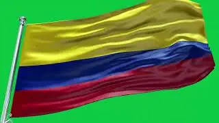 🚩Colombia  Flag Waving | GREEN SCREEN & CHROMA MATTE🚩