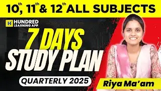 10th, 11th, 12th 7 Days Study Plan How to score Centum in all subjects #10th #11th #12th