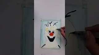 Olaf Meets Harry Potter ☃️ ❄️ | Watercolour Art 🎨 - Design Yogi #shorts #frozen #olaf #watercolor
