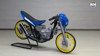Tutorial Membuat Miniatur Drag Satria Fu dari Motor Trail Mainan