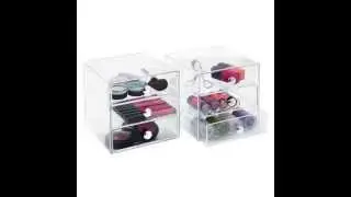 InterDesign 3 Drawer Multipurpose Storage Container with Knobs, Clear