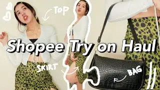 trendy & cute shopee try on haul 🍃 (clothes, accessories, bag & belt)