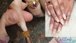 PINK NUDE NAILS || ANGEL FOIL FADE / FULLSET NAILS