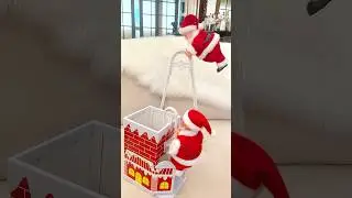 Cute Santa Claus Climbing the Ladder! Santa toys 🎅🏻🎁 #shortsvideo #christmas #present #santa