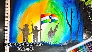 Make a drawing for independence day, Indian army drawing with colour, 15 august special drawing easy