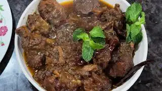 Mutton Paya Stew Dopiyaza Pressure Cooker Style Traditional Indian Cooking | Dhaniya Methi Style